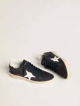 Women’s Ball Star in dark blue suede with leather star and heel tab