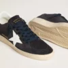 Women's Ball Star in dark blue suede with leather star and heel tab