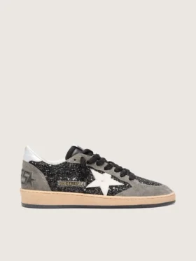 Women's Ball Star in glitter with leather star and metallic leather heel tab