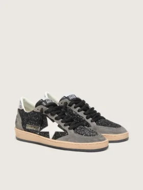 Women’s Ball Star in glitter with leather star and metallic leather heel tab