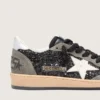 Women's Ball Star in glitter with leather star and metallic leather heel tab
