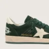 Women's Ball Star in green suede with white leather star and heel tab