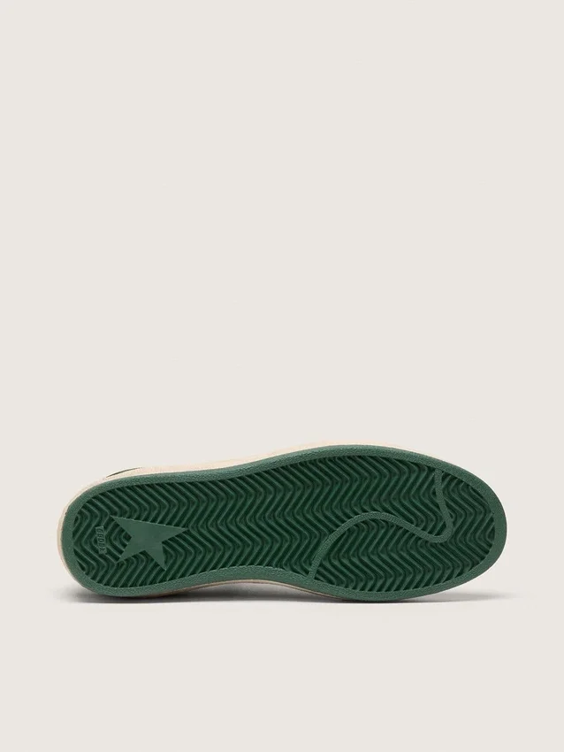 Women's Ball Star in green suede with white leather star and heel tab