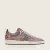 Women's Ball Star in lavender suede with silver glitter star and laminated leather heel tab