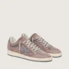 Women's Ball Star in lavender suede with silver glitter star and laminated leather heel tab