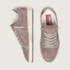 Women's Ball Star in lavender suede with silver glitter star and laminated leather heel tab