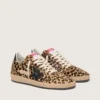 Women's Ball Star in leo-print pony skin, black leather star & heel tab