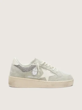 Women's Ball Star in light gray suede with star and glitter inserts