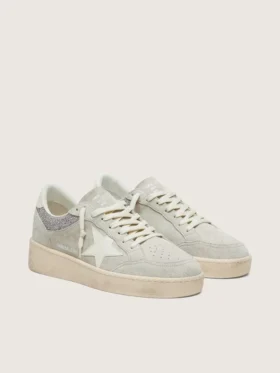 Women’s Ball Star in light gray suede with star and glitter inserts