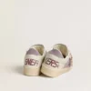 Women’s Ball Star in lilac suede with burgundy leather star and lilac suede heel tab