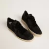 Women’s Ball Star in mesh with Swarovski crystals and black laminated leather star and heel tab