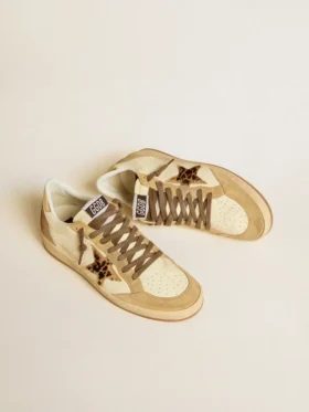 Women’s Ball Star in nappa and suede with pony skin star and metallic heel tab