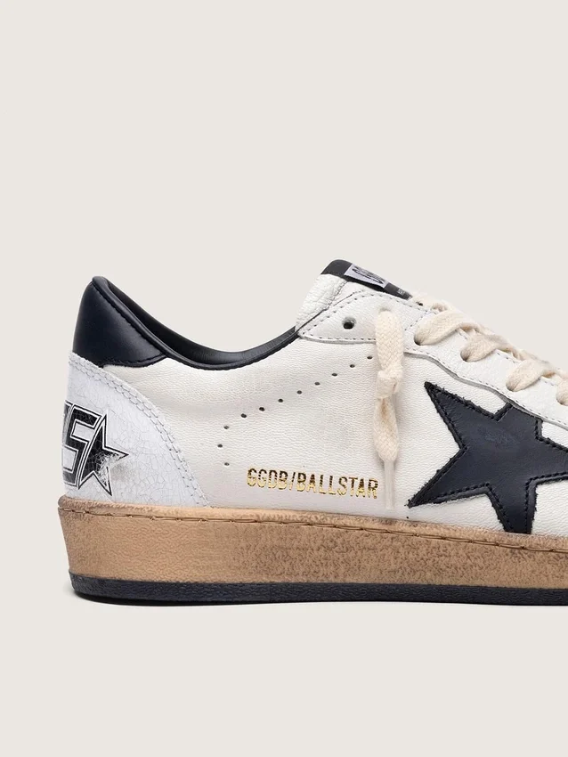 Women's Ball Star in nappa with black star and black heel tab