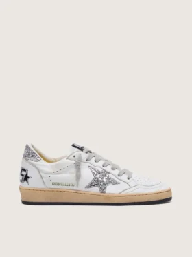 Women's Ball Star in nappa with silver glitter star and heel tab