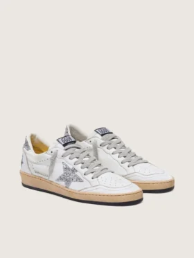 Women’s Ball Star in nappa with silver glitter star and heel tab