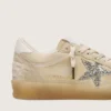 Women’s Ball Star in pearl suede with silver glitter star