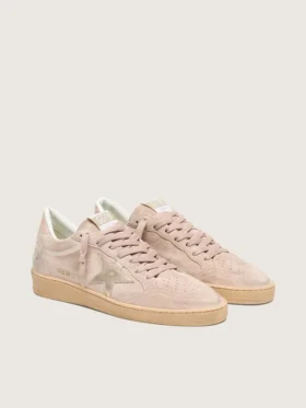 Women’s Ball Star in powder-pink suede with metallic gold star