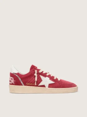 Women's Ball Star in red suede with white leather star and heel tab