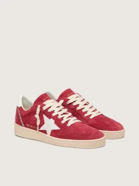 Women’s Ball Star in red suede with white leather star and heel tab