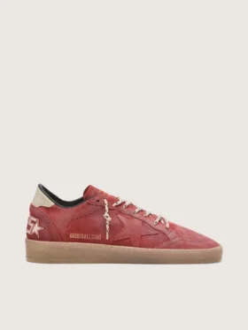 Women's Ball Star in rust-red suede with tone-on-tone star