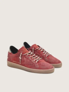 Women’s Ball Star in rust-red suede with tone-on-tone star