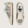 Women’s Ball Star in silver glitter with ice-gray suede inserts
