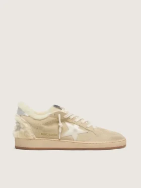 Women's Ball Star in suede and shearling with white patent leather star