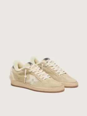 Women’s Ball Star in suede and shearling with white patent leather star