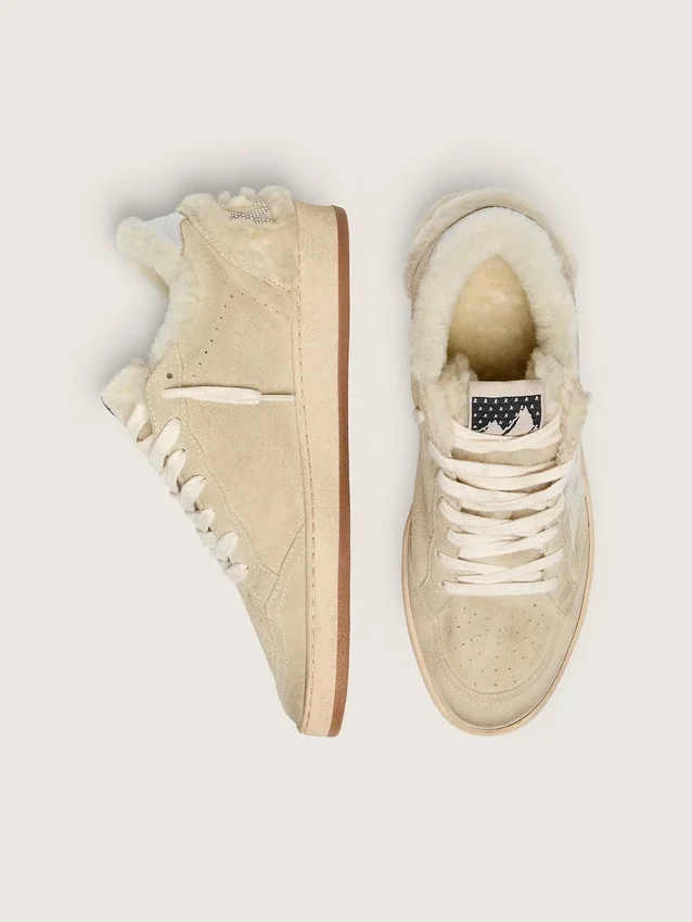Women's Ball Star in suede and shearling with white patent leather star