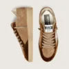 Women's Ball Star in tobacco suede with white leather star and cognac velvet inserts
