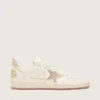 Women’s Ball Star in white leather with crystal star and metallic heel tab