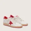 Women's Ball Star in white leather with red star and heel tab