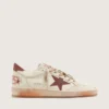 Men's Ball Star in white leather with rust leather star and heel tab