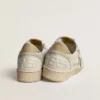 Women's Ball Star in white nappa and mesh with tobacco-colored nubuck star and beige heel tab