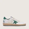 Women's Ball Star in white nappa leather with green leather star and heel tab