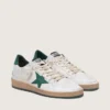 Women's Ball Star in white nappa leather with green leather star and heel tab