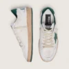 Women's Ball Star in white nappa leather with green leather star and heel tab