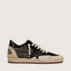 Women's Ball Star LAB in black suede with studs and glossy black leather star