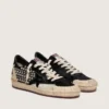 Women's Ball Star LAB in black suede with studs and glossy black leather star