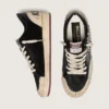 Women's Ball Star LAB in black suede with studs and glossy black leather star
