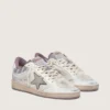 Women’s Ball Star LAB in white nylon and pony skin with silver star and lilac inserts