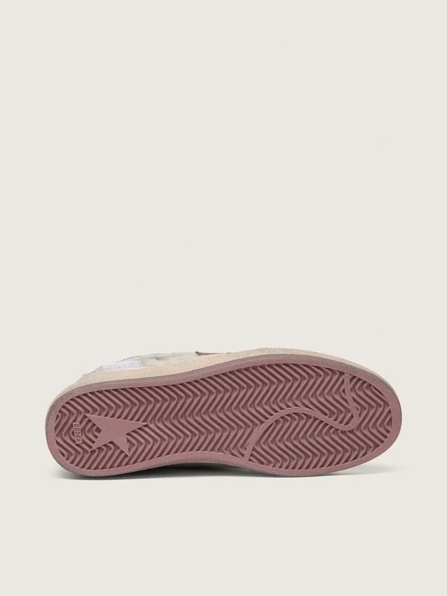 Women’s Ball Star LAB in white nylon and pony skin with silver star and lilac inserts