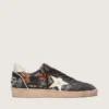 Women’s Ball Star LTD in ebony nappa with multicolor embroidery and white star