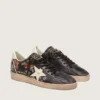 Women’s Ball Star LTD in ebony nappa with multicolor embroidery and white star