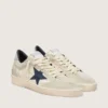 Women's Ball Star LTD in gray suede with blue star and cream-colored crochet inserts