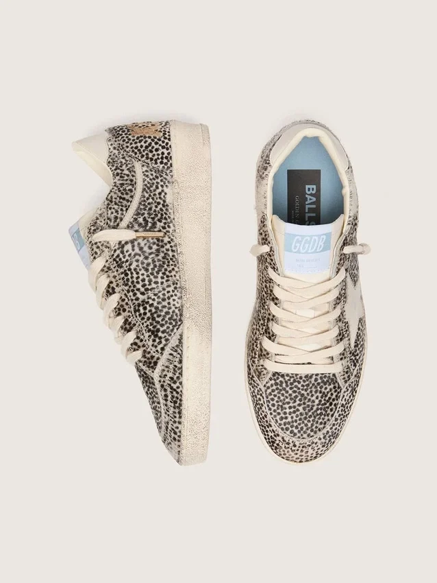Women’s Ball Star LTD in leopard pony skin with cream leather star