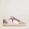 Women's Ball Star LTD in lilac nylon with white leather star and suede inserts