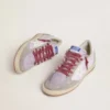 Women's Ball Star LTD in lilac nylon with white leather star and suede inserts