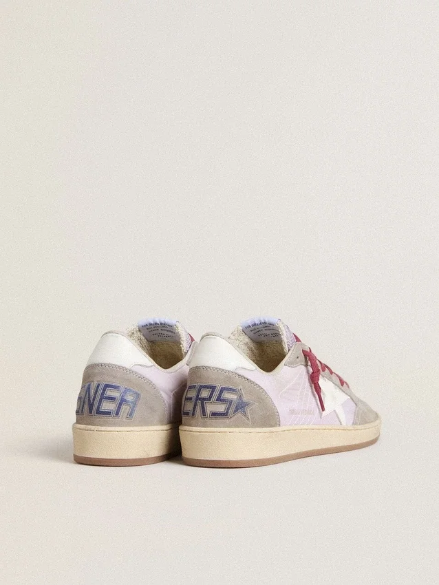 Women's Ball Star LTD in lilac nylon with white leather star and suede inserts