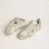 Women's Ball Star LTD in nappa leather and suede with silver leather star and Swarovski crystals